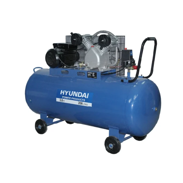 Compresor Hyundai Monofásico 3HP 200L 115psi Correa