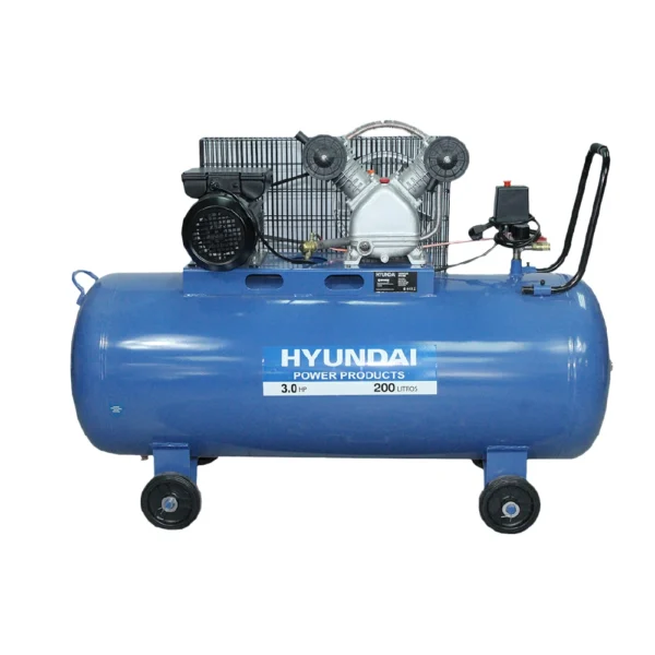 Compresor Hyundai Monofásico 3HP 200L 115psi Correa - Imagen 2