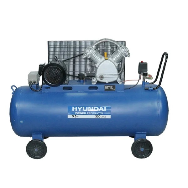 Compresor Hyundai Trifásico 5,5HP 300L 115psi Correa